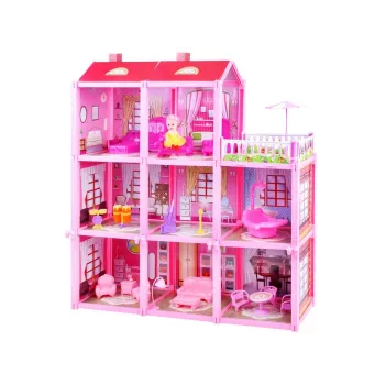 Duży dom + lalka i meble Willa dla lalek ZA3075