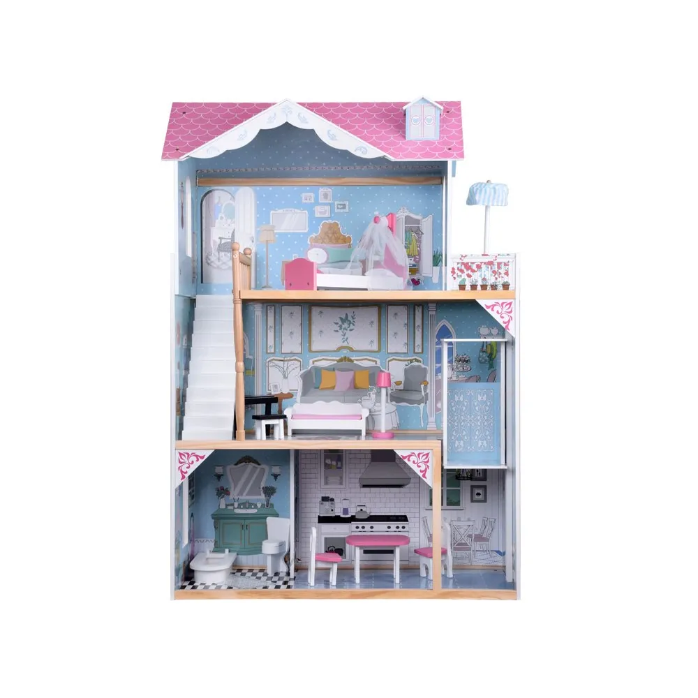 widok z boku na dwie kondygnacje domku z dużymi oknami