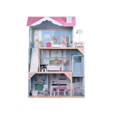 widok z boku na dwie kondygnacje domku z dużymi oknami