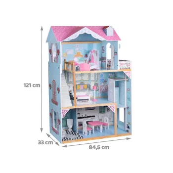 ruchoma winda w domku dla lalek pomiędzy piętrami