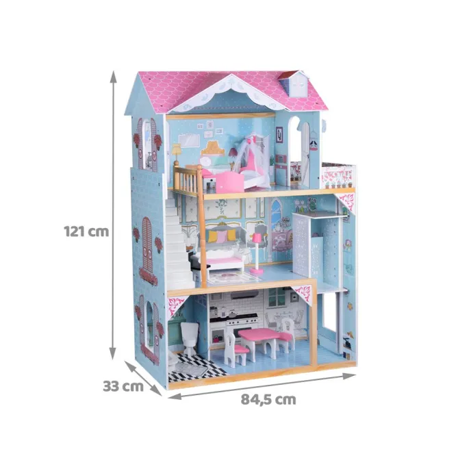 ruchoma winda w domku dla lalek pomiędzy piętrami