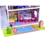 oświetlenie LED zamontowane w środku domku dla lalek