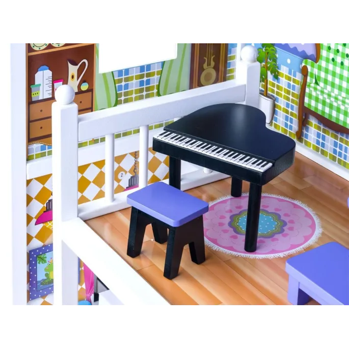 zapakowany domek z elementami montażowymi widoczny w kartonie