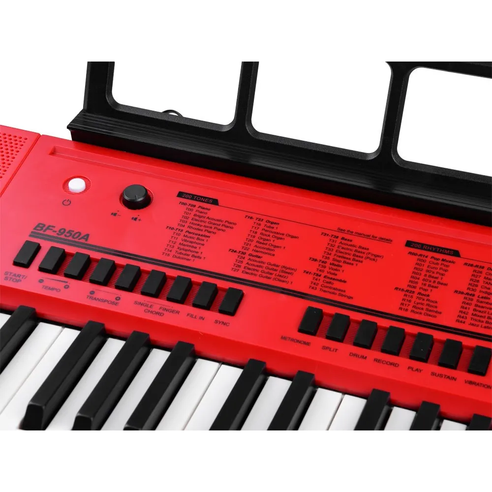zbliżenie na panel sterowania keyboardu bf-950a