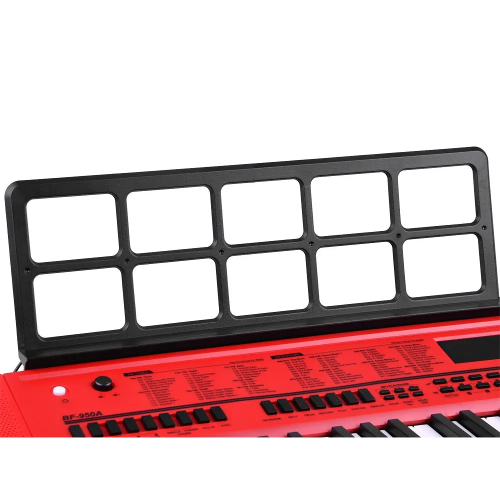 widok boczny keyboardu bf-950a pokazujący porty wejścia