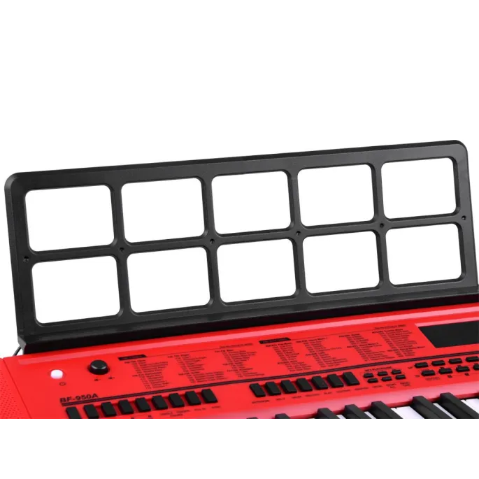 widok boczny keyboardu bf-950a pokazujący porty wejścia