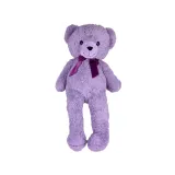 zbliżenie na uśmiechniętą buzię misia benia z plastikowymi oczami