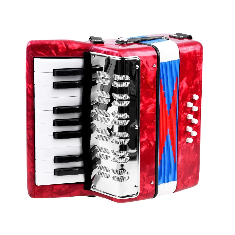 zbliżenie na miech akordeonu dziecięcego podczas rozciągania