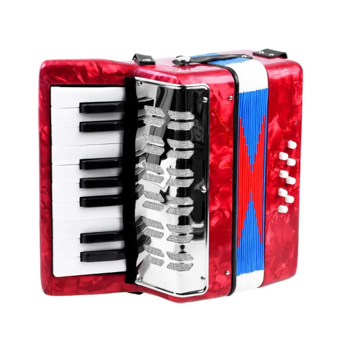 zbliżenie na miech akordeonu dziecięcego podczas rozciągania