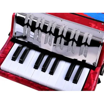 widok uchwytu na ręce i skórzanego paska akordeonu dla dzieci