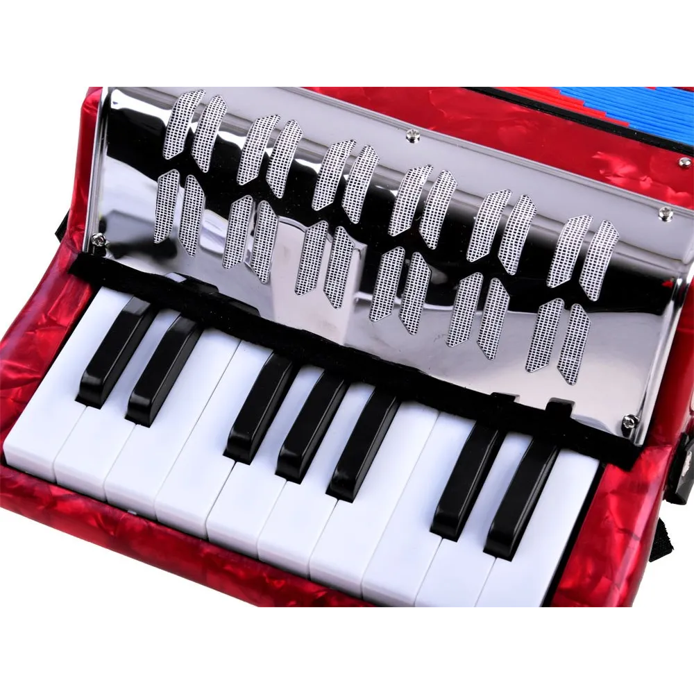 widok uchwytu na ręce i skórzanego paska akordeonu dla dzieci