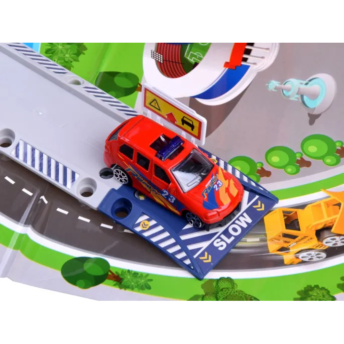 zestaw torów z matą miasta oraz miejscem dla helikoptera