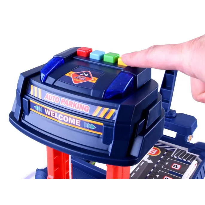 parking z rozbudowanymi poziomami do zabawy autami