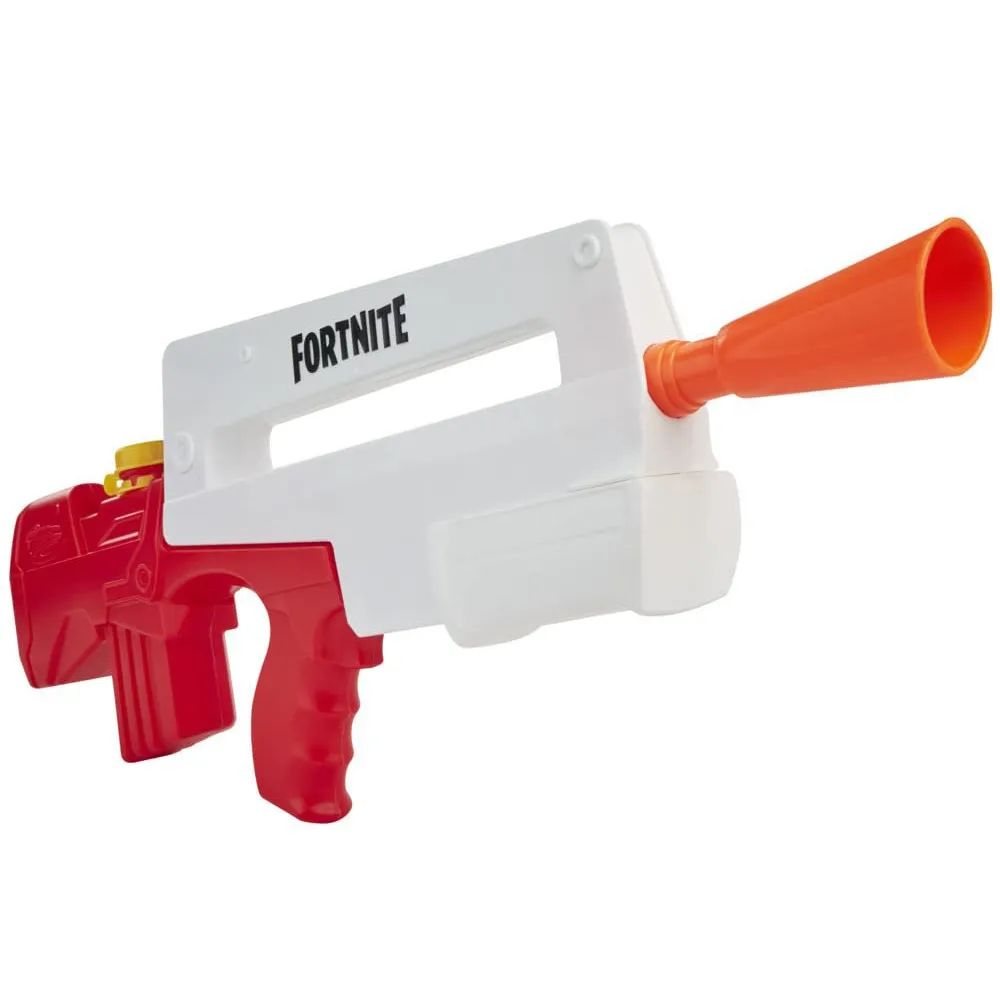 Szczegół żółtej zakrętki zbiornika pistoletu Nerf Fortnite Burst