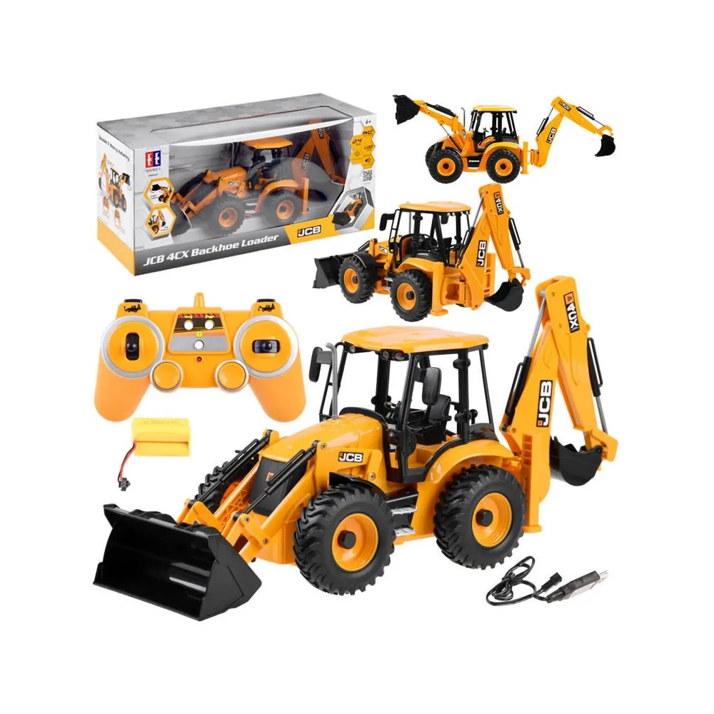 zdalnie sterowany traktor spychacz koparka jcb 1:20 widok z boku