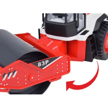 duży walec drogowy o długości 30 cm widok na cały pojazd