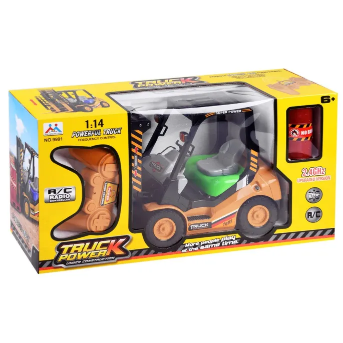 solidnie zapakowany wózek widłowy gotowy do transportu lub przechowywania