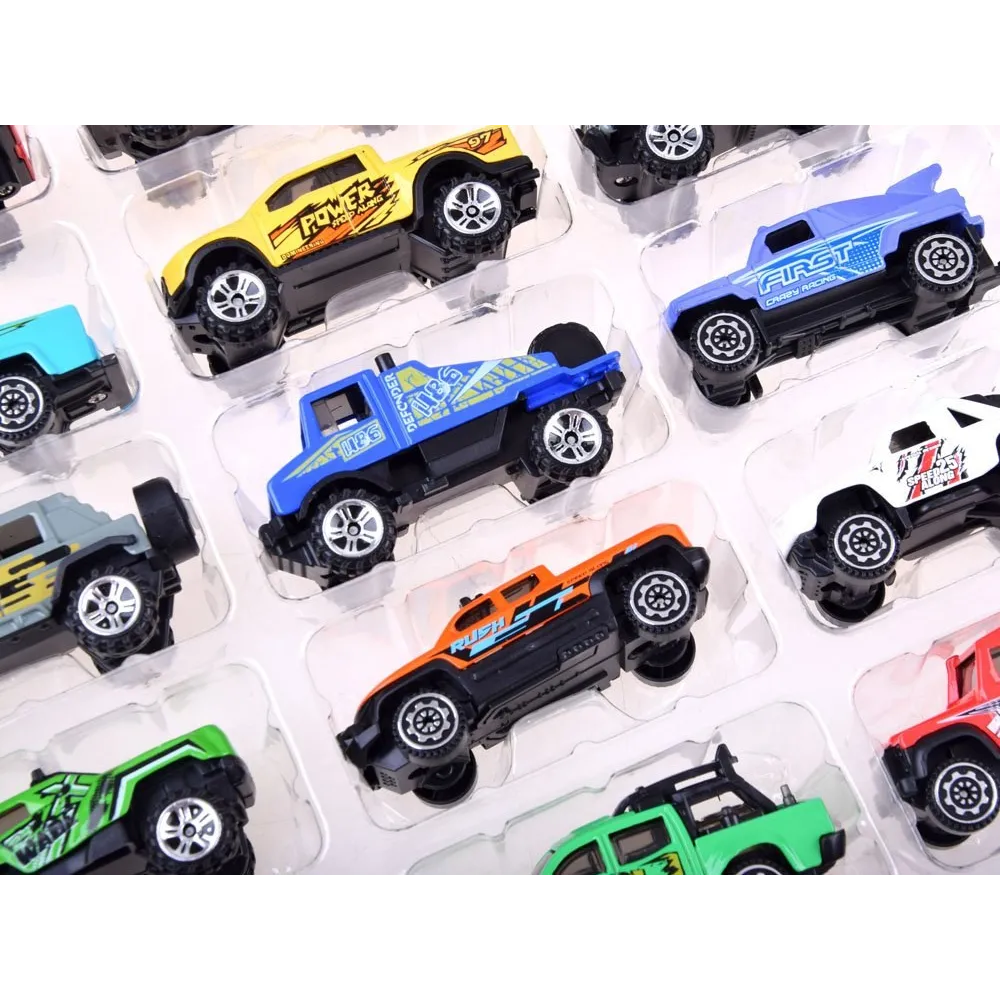 Metalowe autka terenowe z różnorodnymi sylwetkami i kolorystyką