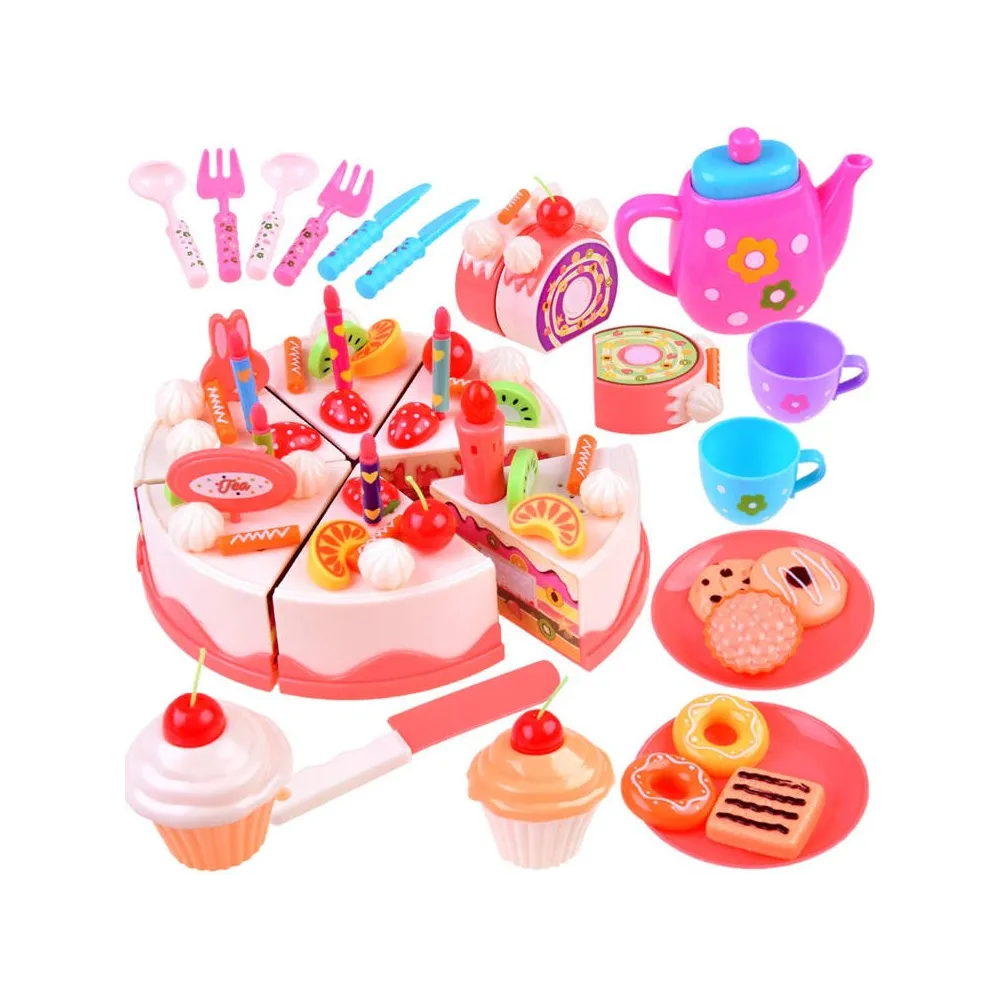 zestaw deserowy z tortem urodzinowym na rzepy do krojenia