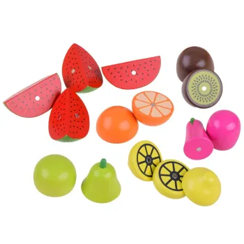 kolorowe warzywa i owoce rozdzielone na części na magnes