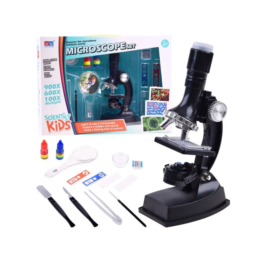 zestaw edukacyjny z mikroskopem i akcesoriami dla dzieci