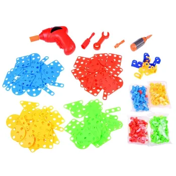 Duży Zestaw Klocki konstrukcyjne w walizce + Wkrętarka 268 ele ZA3546