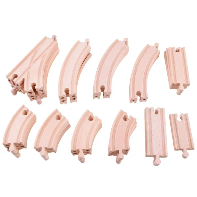 pakiet 80-elementowy kolejki z budynkami i dekoracjami krajobrazu