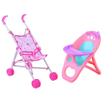 Wózek spacerowy dla lalki widoczny z boku na zdjęciu produktowym