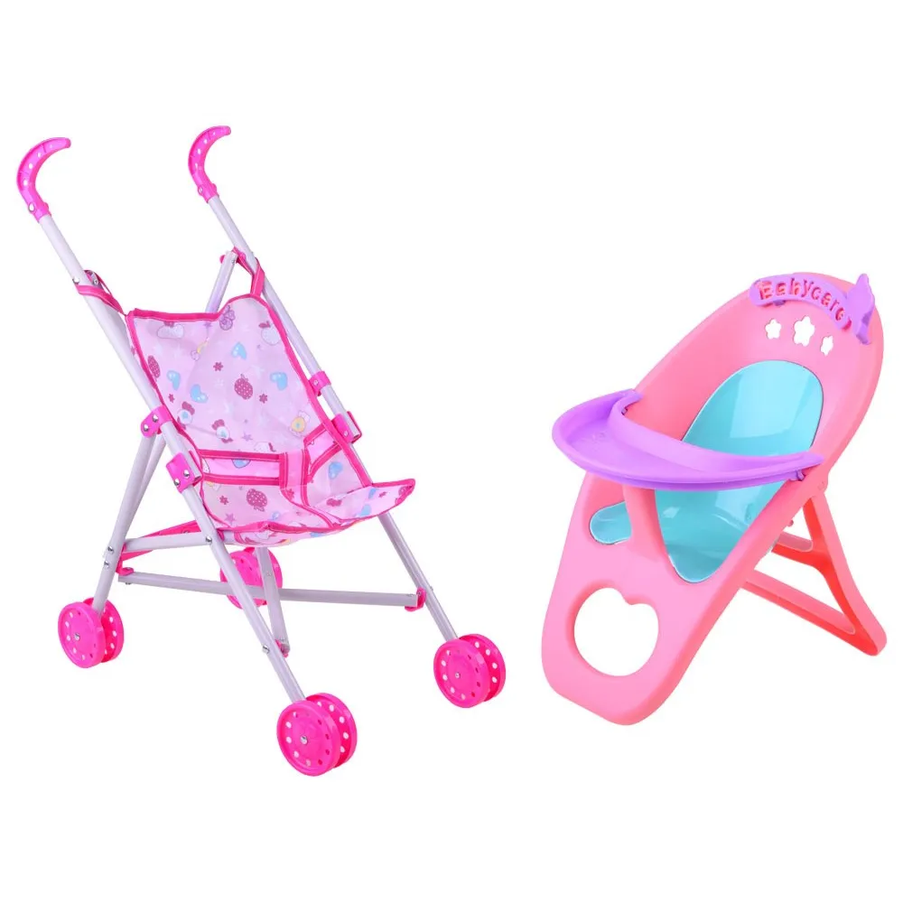 Wózek spacerowy dla lalki widoczny z boku na zdjęciu produktowym