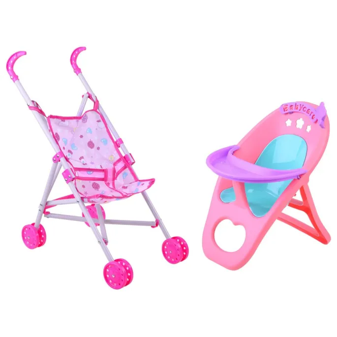 Wózek spacerowy dla lalki widoczny z boku na zdjęciu produktowym