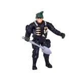 figurka żołnierza z ruchomymi kończynami oraz akcesoriami militarnymi