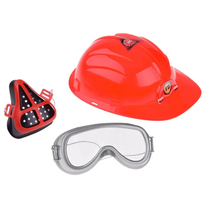 widok na wybrane elementy: gaśnica, latarka i megafon