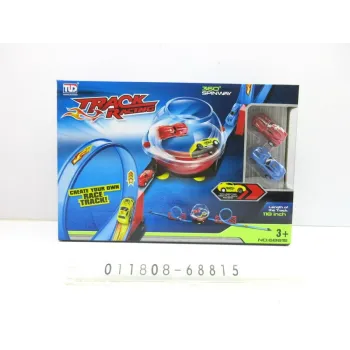 Dwupasmowy tor wyścigowy dla dzieci z kulą i autkami