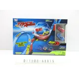 Dwupasmowy tor wyścigowy dla dzieci z kulą i autkami