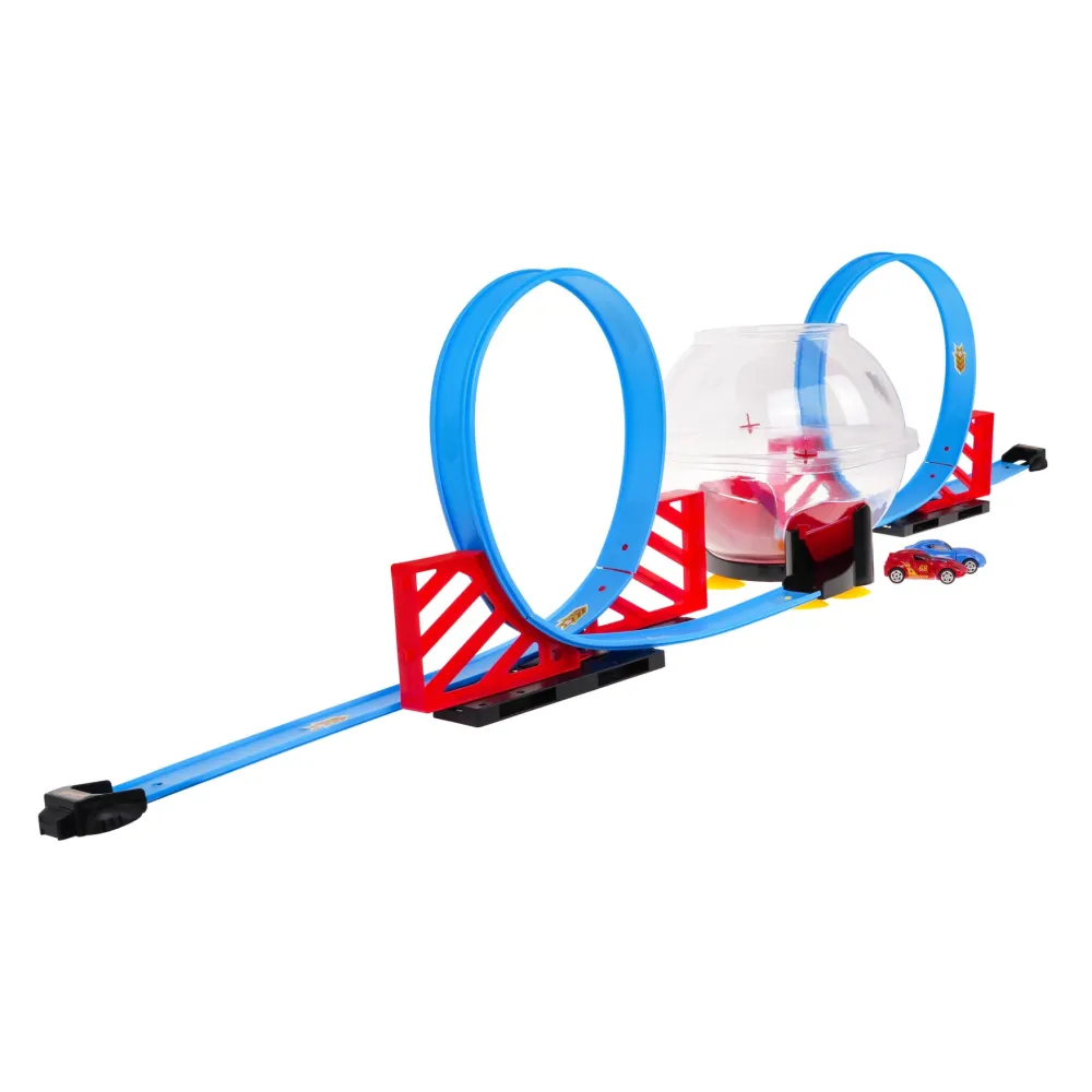 Opakowanie zestawu toru wyścigowego z widocznymi elementami