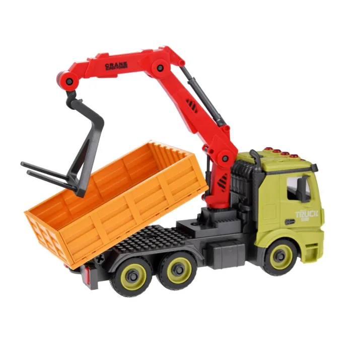 Dźwig hds auto podczas zabawy na płaskiej powierzchni