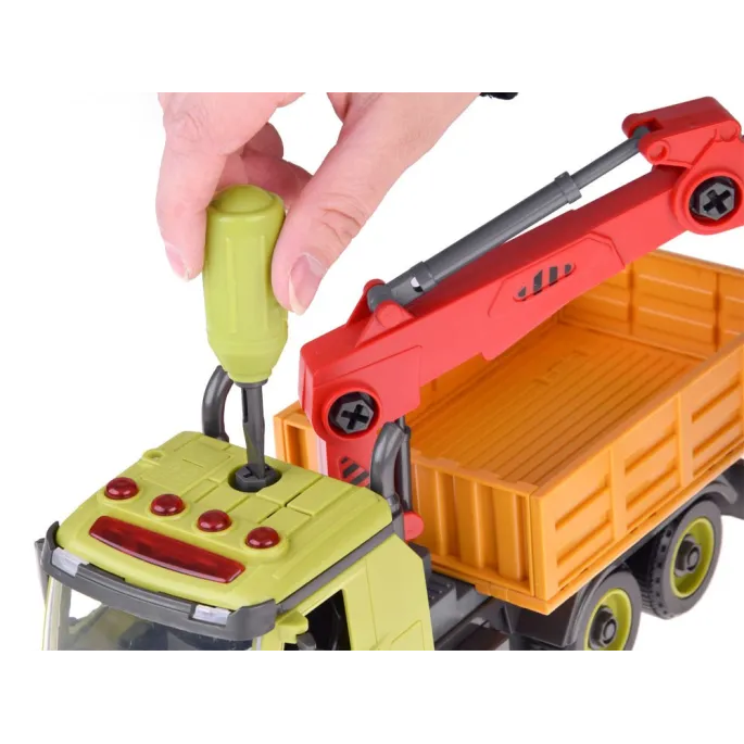 Solidny plastikowy dźwig w intensywnych kolorach do zabawy