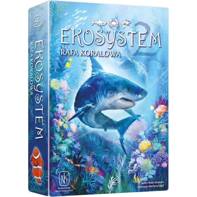 gra planszowa ekosystem 2 rafa koralowa z polskim zestawem kart w pudełku