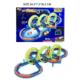 Ekstremalny tor wyścigowy z samochodzikiem LED dla dzieci