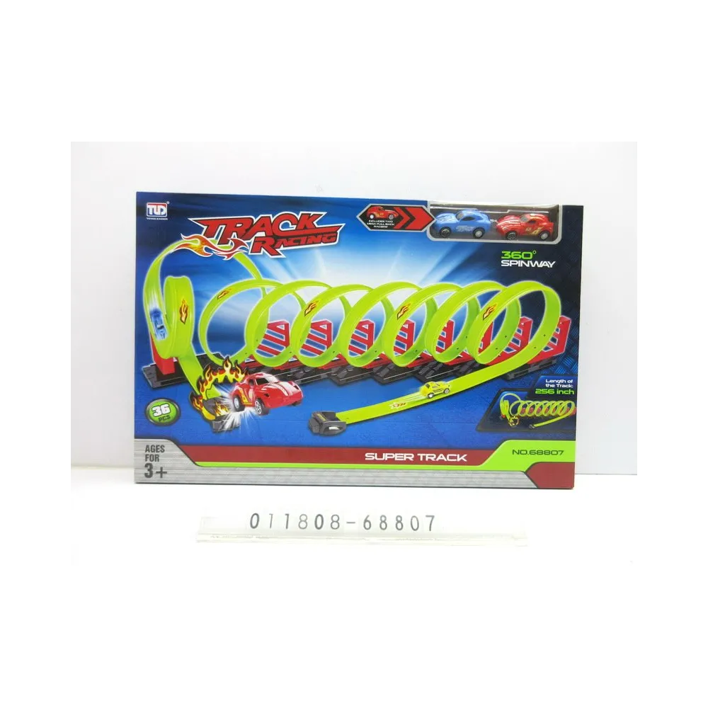 Ekstremalny tor wyścigowy dla dzieci z pętlą 360 stopni i dwoma autkami