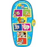 Elektroniczna mata do gry w klasy z polami w kształcie zwierząt w kolorze niebieskim