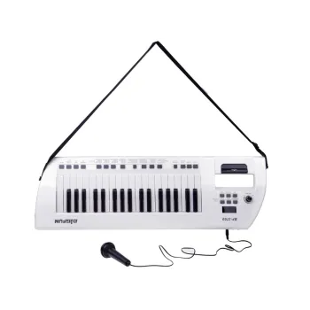 zbliżenie na przyciski sterujące pianina elektrycznego dla dzieci