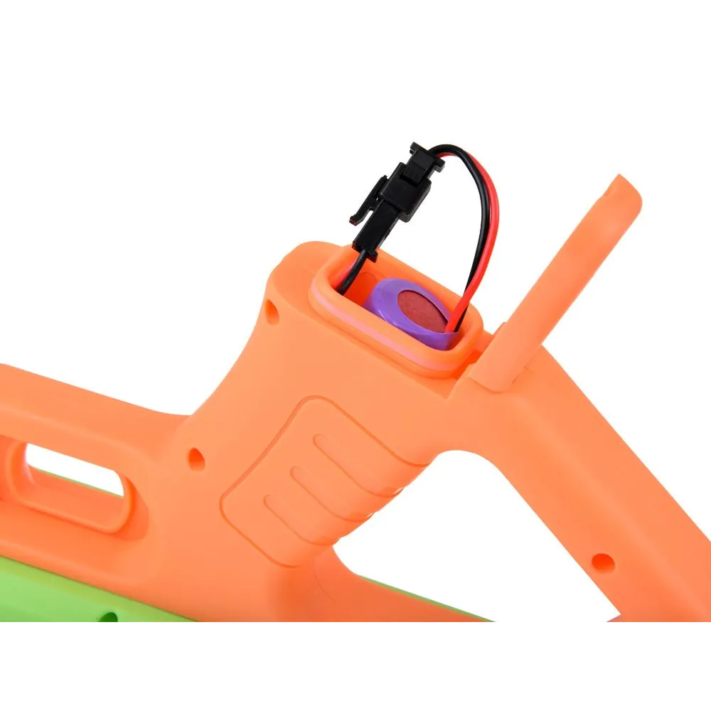 widok całego zestawu: pistolet, akumulator, kabel usb