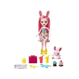 Różowy króliczkowóz z motywami króliczka i akcesoriami