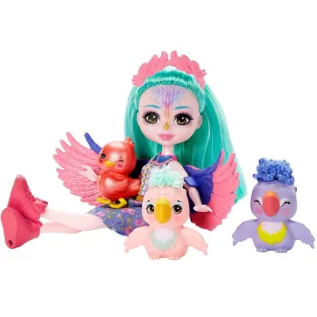 Enchantimals Lalka Filia Finch i sympatyczna rodzinka papuszek ZA5089