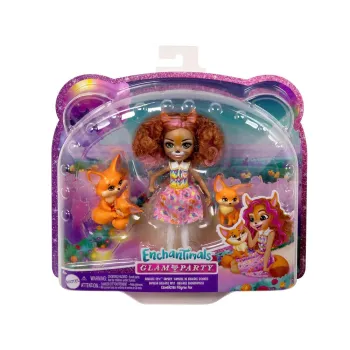 Detal oryginalnych różowych pasemek we włosach lalki Filigree Fox