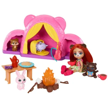 Enchantimals zestaw wycieczka pod namiot kemping lalka miś ZA5995