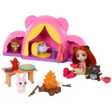 Lalka Enchantimals z czterema figurkami zwierząt pod namiotem