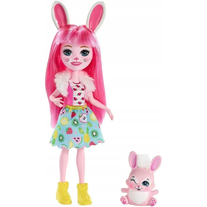 Lalka Bree Bunny z króliczkiem Bunny w kolorowym stroju z futerkowym akcentem