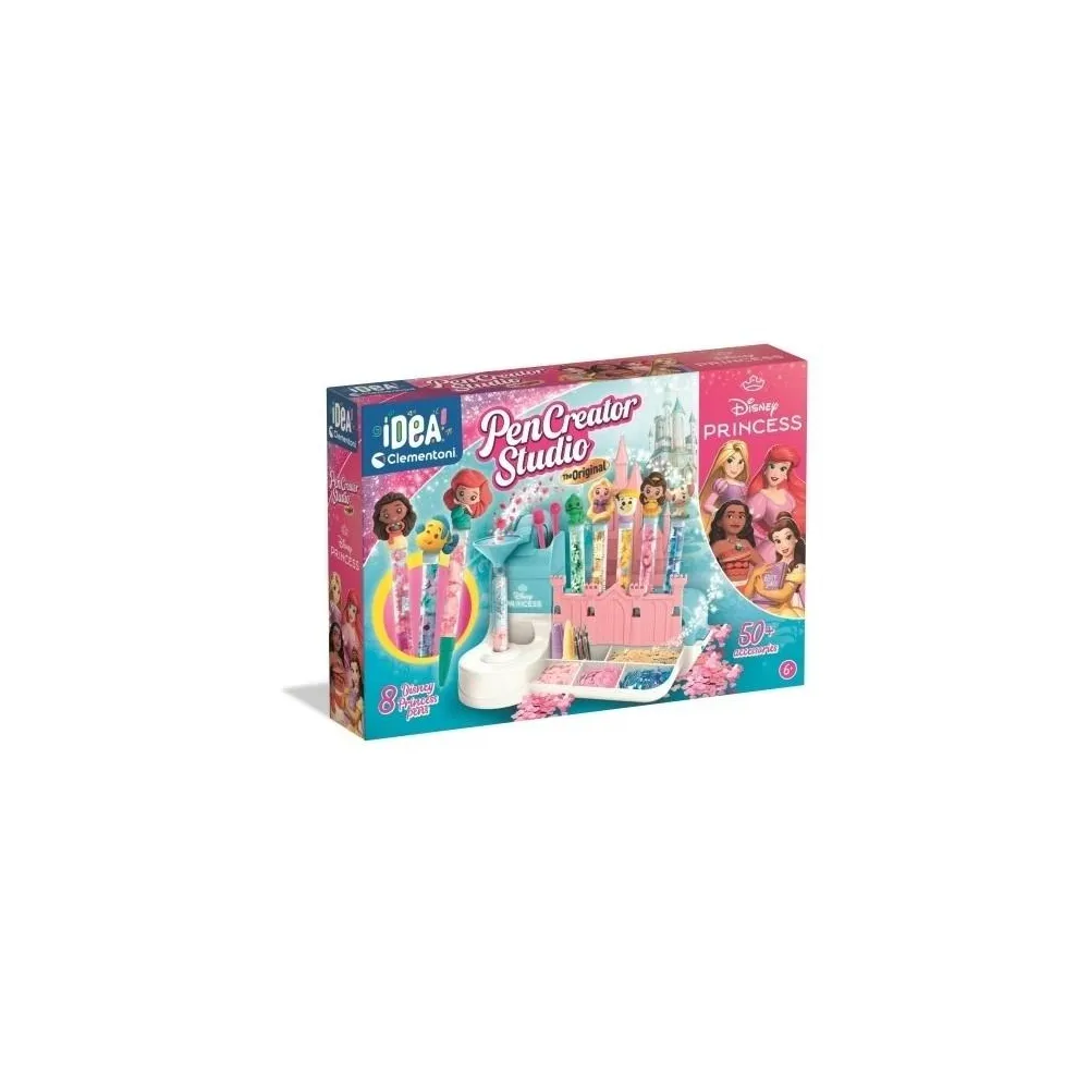 fabryka długopisów księżniczki z motywem kociego domku gabi na kolorowym pulpicie